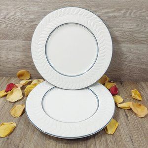 Syracuse Plates Dinnerware Serving Dishes 2 Pc. Dining Set Plates Leaf Embossed